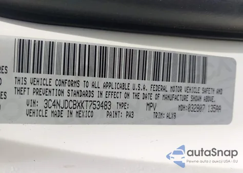 2019 Jeep Compass Limited 4X4 from USA, damaged, VIN 3C4NJDCBXKT753483
